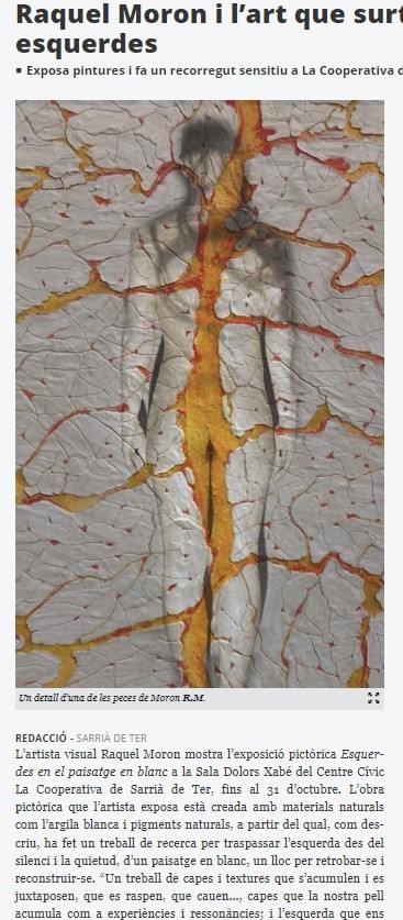 entrevista a raquel moron sobre el seu treball esquerdes en el paisatge en blanc